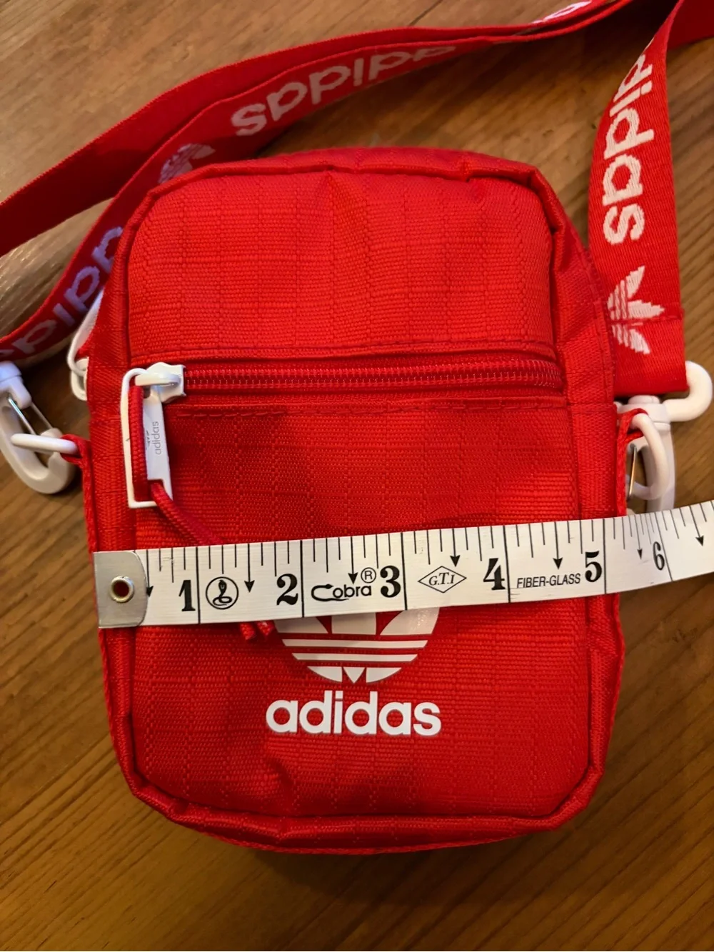 Adidas mini crossbody purse bag red